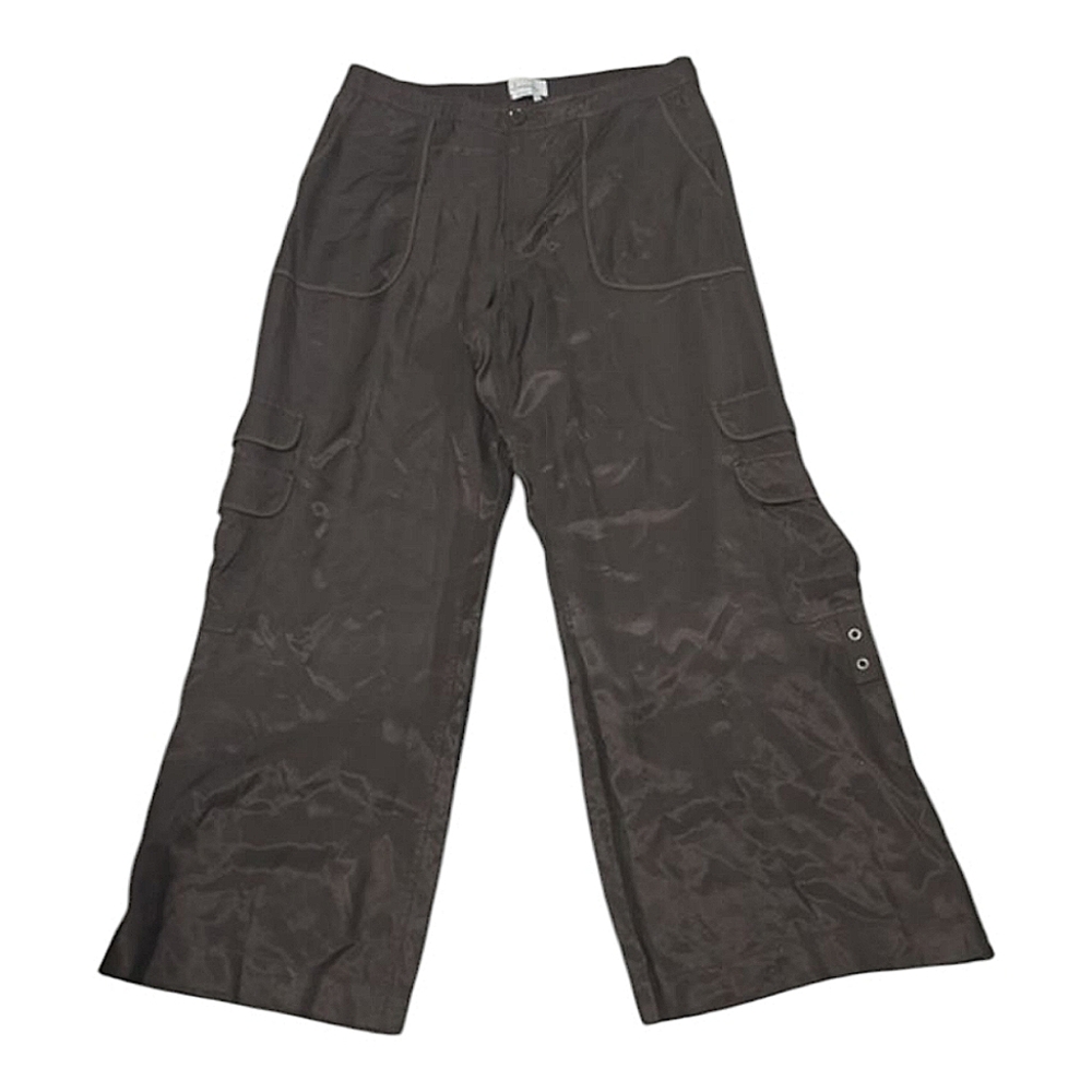 By Anthropologie 100% viscose shiny cargo pants size 16